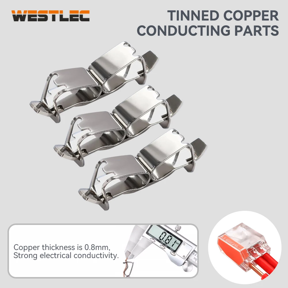 WESTLEC Push-In Wiring Terminal Blocks - 24A 450V Rated 0.5-2.5mm² Compatibility Compact Electrical Connectors KV773-25