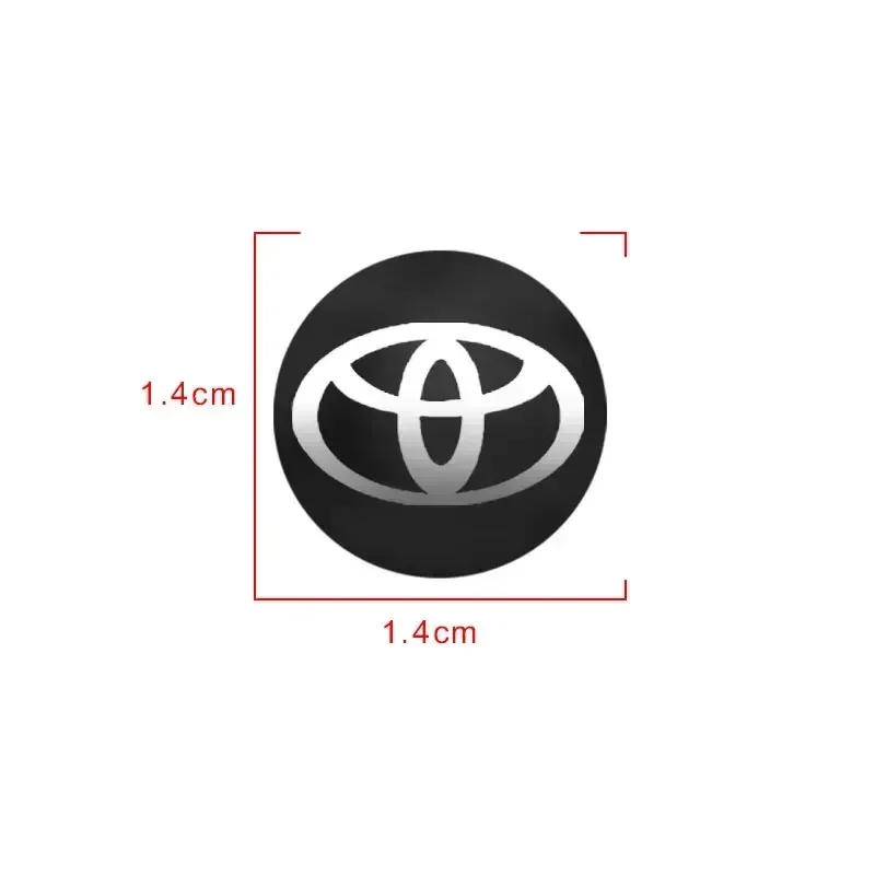 14 مللي متر سيارة مفتاح بعيد شعار شارة راديو زر ملصق لتويوتا شر كورولا كامري rav4 يارس هايلكس بريوس برادو فيرسو