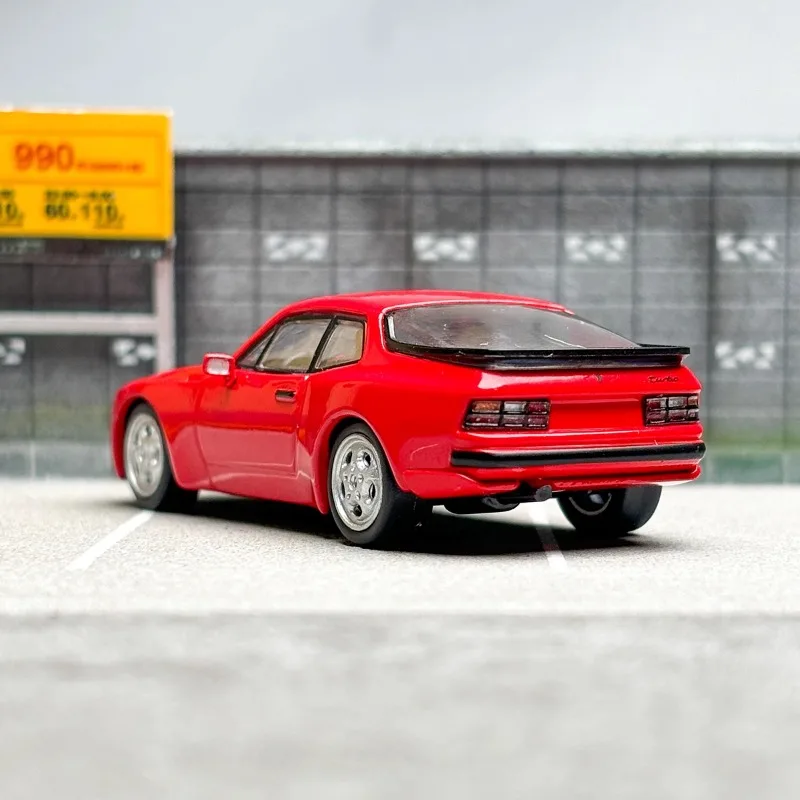 Sprankelend En Klein 1/64 Porsche 944 Rood 1986 Gelegeerd Speelgoed Motorvoertuig Gegoten Metalen Model