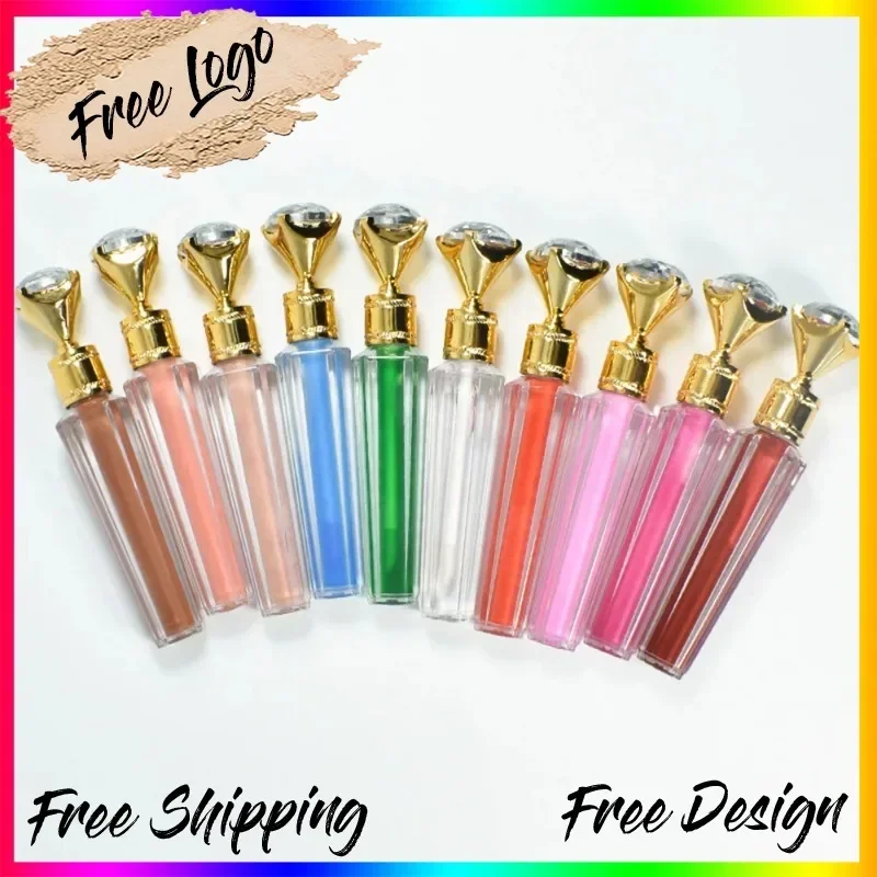 

Private Label 30colors Diamond Tube Lipgloss Longlasting Moisturizing Watery Easy To Wear Liquid Lipstick Bulk Makeup Custom