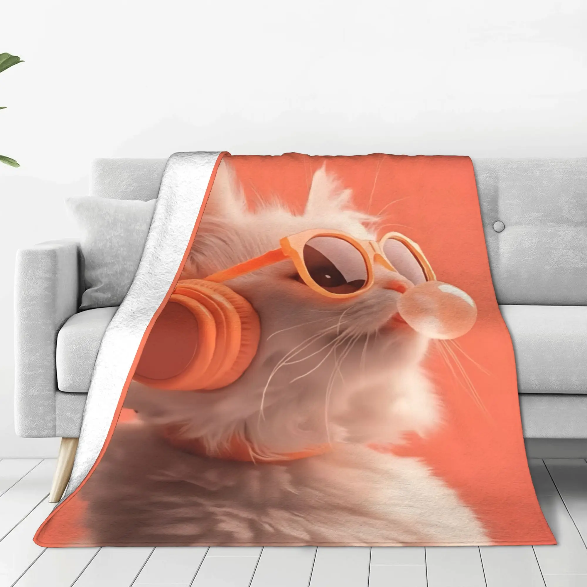 1PC British Shorthair Cat  Winter Blankets for Adults Bedding Home Interior Sofa Knee Black Friday Deals
