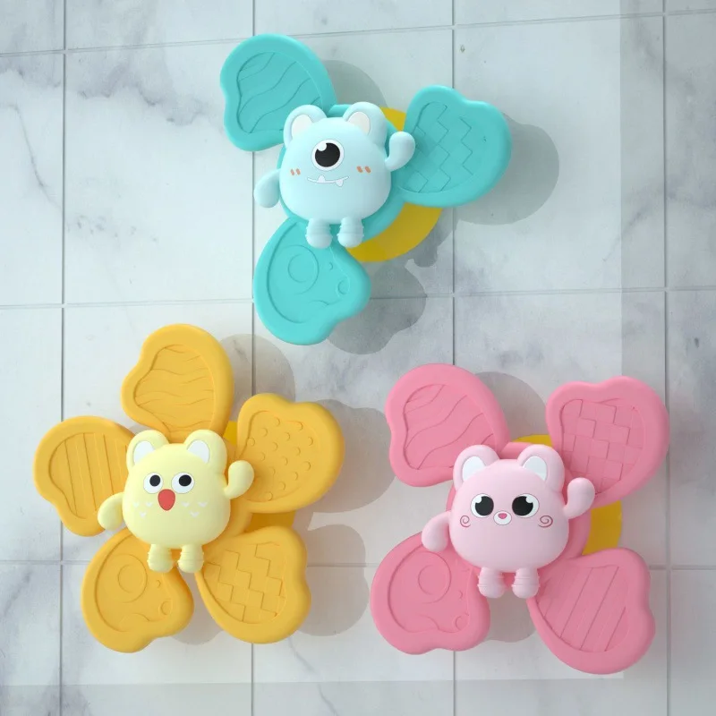 1pcs Baby Bath Toys For Boy Children Bathing Sucker Spinner Suction Cup Toy Kids Gifts Montessori Funny Child Rattles Teether