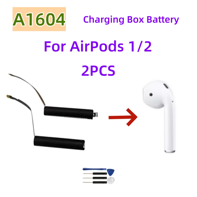 Battery For airpods 1st 2nd A1604 A1602 A1523 A1722 A2032 A2031 air pods 1 2 Wireless Headset Charging Compartment Box A1596