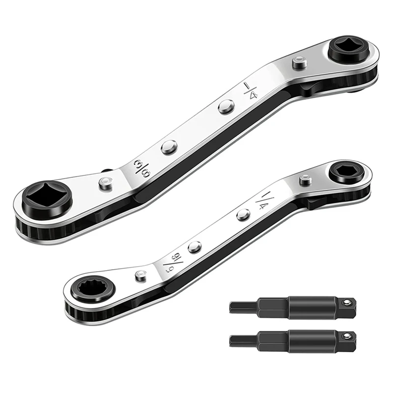 Ratchet Wrench Set For Air-Conditioning Maintenance 3/8Inch To 1/4Inch 5/16X1/4Inch Ratchet Wrench For HVAC Maintenance