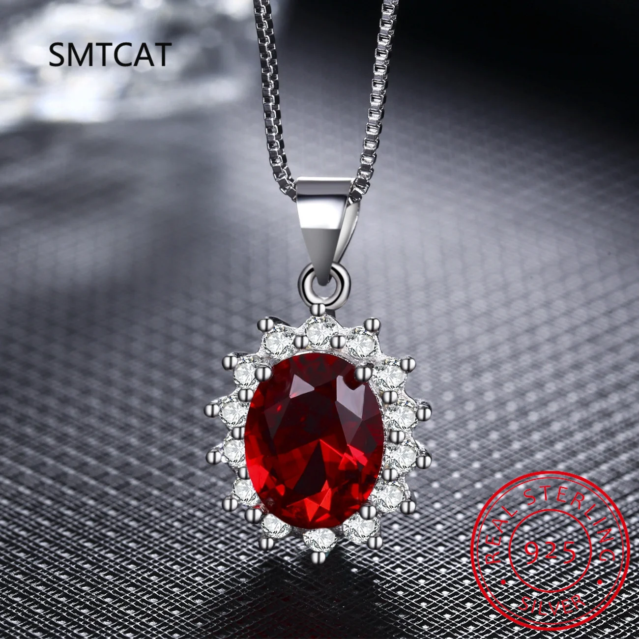 

Принцесса Диана создана красный рубин натуральный гранат стерлингового серебра 925 пробы ожерелье для женщин овальный драгоценный камень ювелирные изделия колье