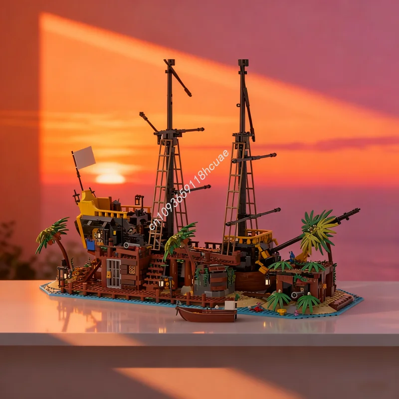 

892 шт. MOC Barracuda Bay, альтернативная сборка модели, строительные блоки, конструкция, идея «сделай сам», игрушка, образовательный кирпич, рождественские подарки для детей