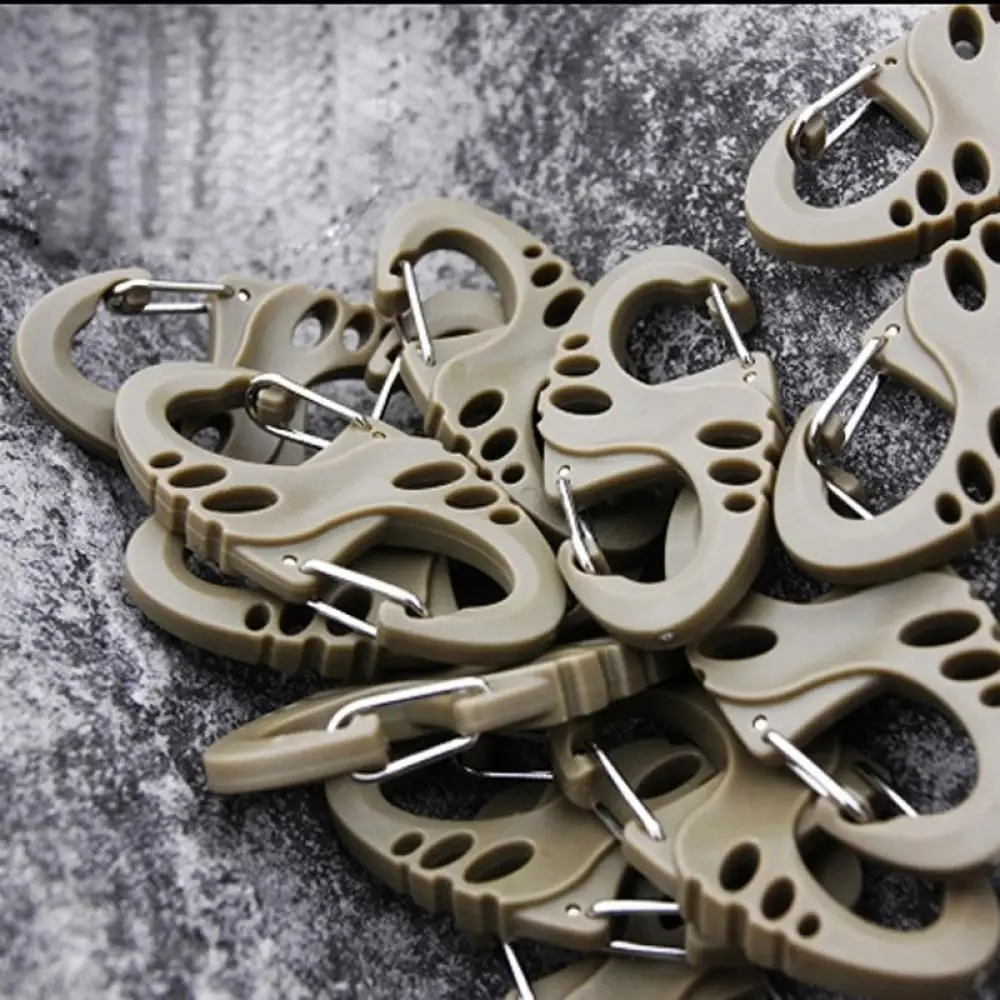 5/10PCS Portable Outdoor S-Type Carabiner Dual Buckle Climbing Hook Plastic Steel Mini Keychain Hiking Camping