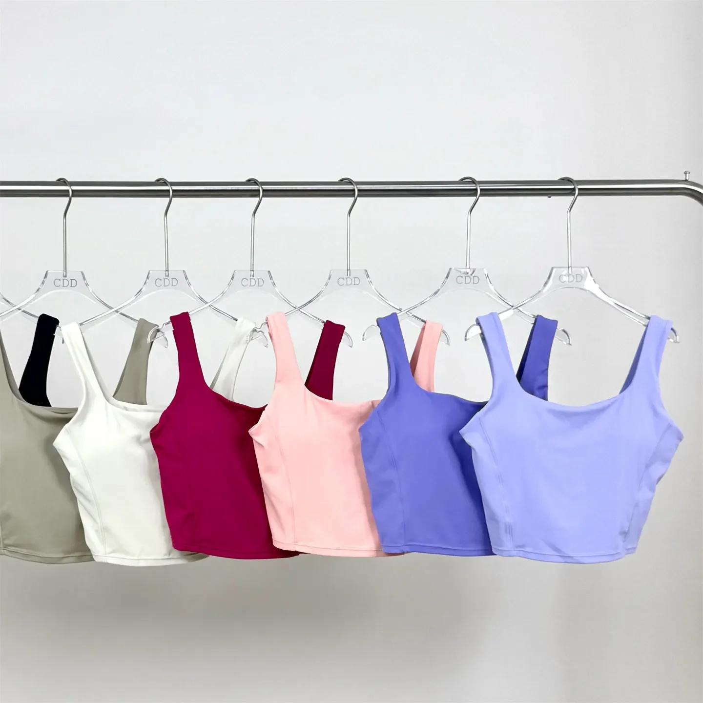 Women's Sports Yoga Vest Square Collar One-Piece Fixed Chest Pad Breathable Comfort Leisure Outdoor Pilates Exercise Sports Vest view 5