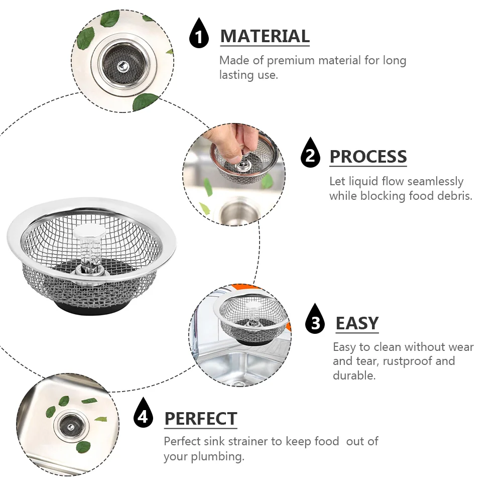 Sink Drainer Filter Wire Hair Catcher Strainer Basket Floor Kitchen Waste Water Trough