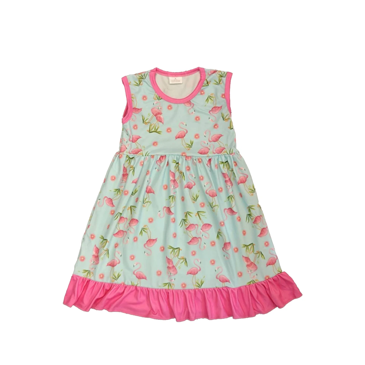 Wholesale Girls Flamingo Dresses Summer Party Cute Strawberry Tutu Dresses For Girls Kids