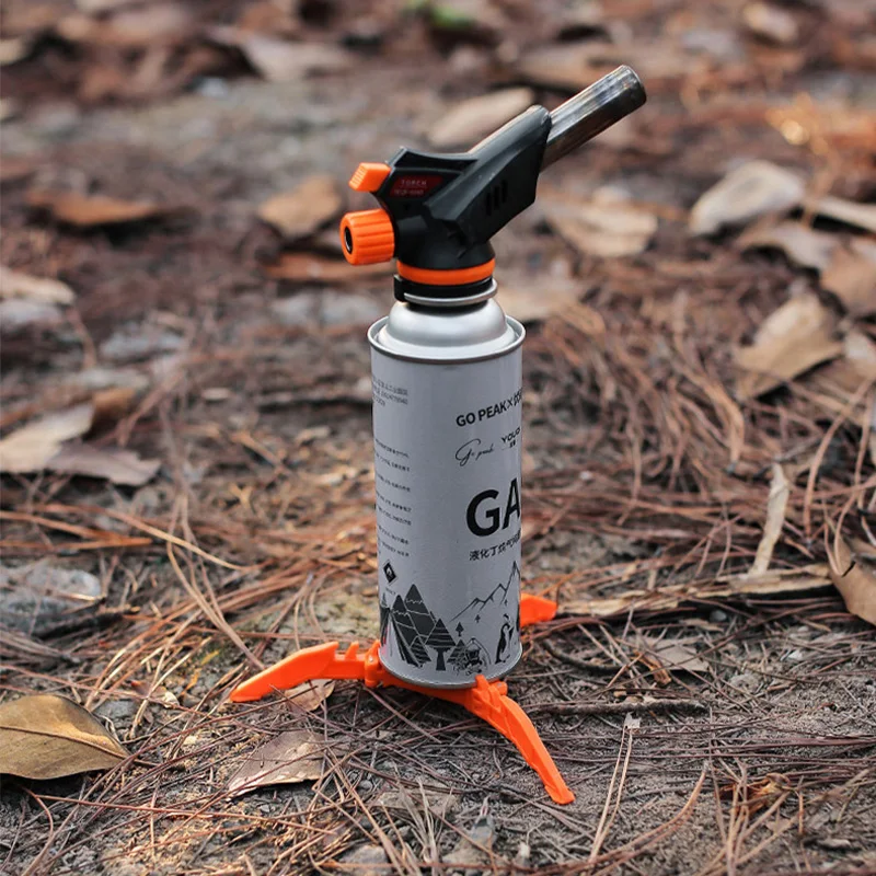 Outdoor Camping Gas Tank Rack Lightweight Foldable Canister Tripod Stand Base Bottle Shelf Gas Cylinder Stove Accessories