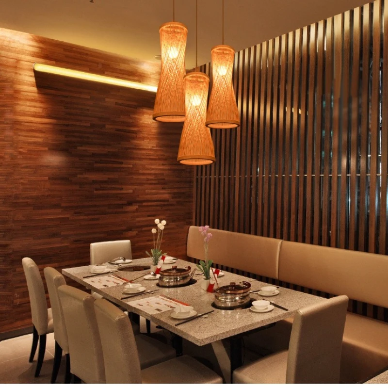 

Rattan Woven Japanese Bamboo Chandelier Chinese Style Hanging Light Ceiling Lamp for Home Cafe Bar Decorate Restaurant Lighting