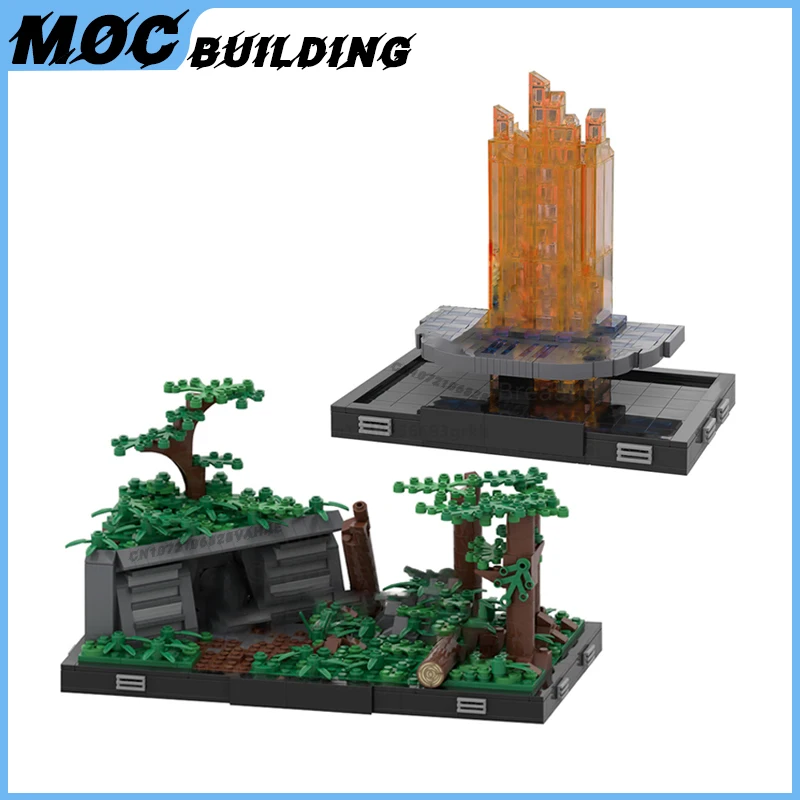 MOC Space War Series Famous Movie Scene Model Building Blocks Duel On Fates Battle Diorama Architecture Bricks Assemble Toy Gift