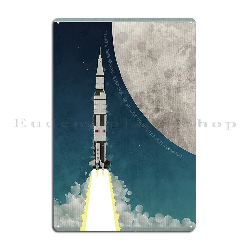 Apollo Rocket Metal Plaque Party Club Party Wall Decor Garage Designing Tin Sign Poster