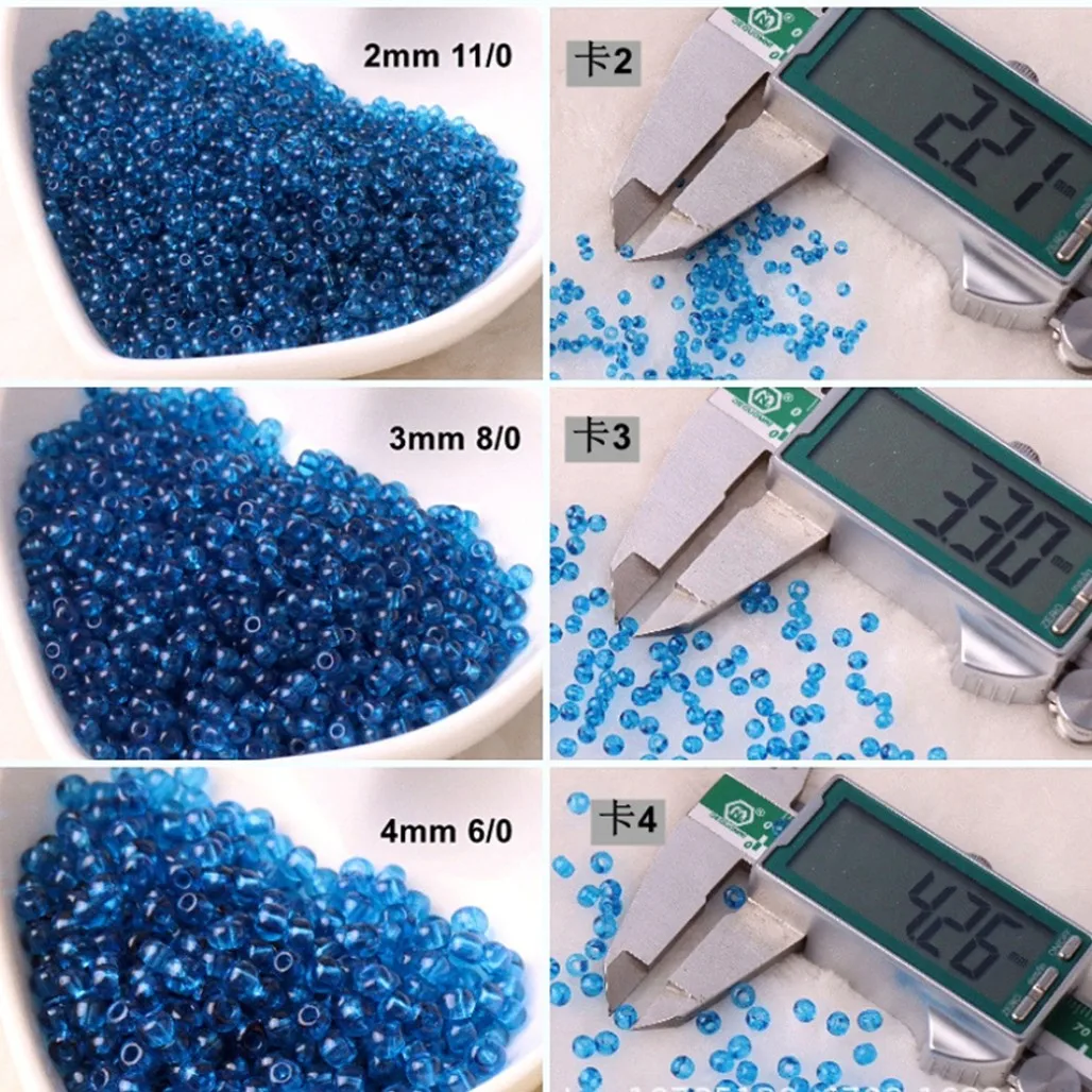Uniform 2/3/4mm Oling Transparent Glass Seedbeads Colorful Czech Round Spacer Beads For DIY Jewelry Bracelet Making Accessories