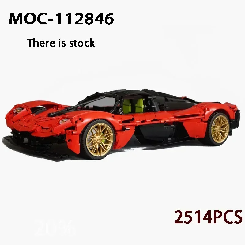 MOC-112846 Red New Valkyrie 1:8 Supercar Assembly Splicing Building Block Model2514 Building Blocks Parts Kids Birthday Toy Gift