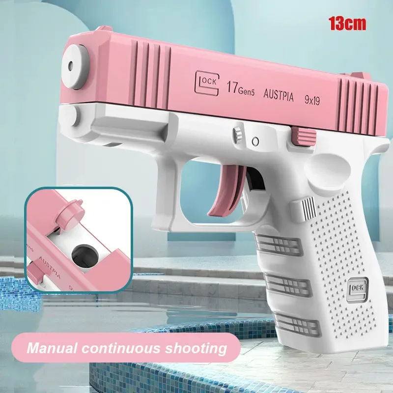 Popular Glock Water Gun Water Park Summer Water Fight Toy Pink White Blue White Gift Play with Friends