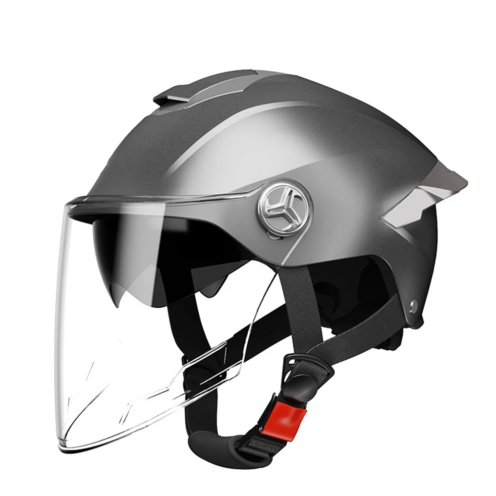 Motorcycle Half Helmet With Dual Visor Sun Shield Quick Release Buckle Lightweight Open Face Helmet Motorbike Accessories