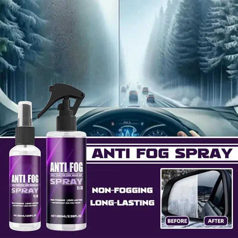 Car Anti-Fog Spray Defogger Water Cleaner Car Anti-Fog Spray Non-Greasy Automotive Window Cleaning Anti Fog Spray For Windshield