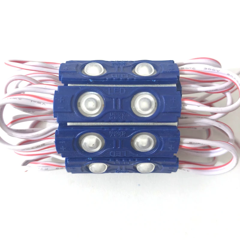 20 pz moduli led super luminosi DC12V impermeabile 2835 2 LED stampaggio ad iniezione illuminazione a LED bianco/rosso/blu/giallo/rosa/bianco caldo