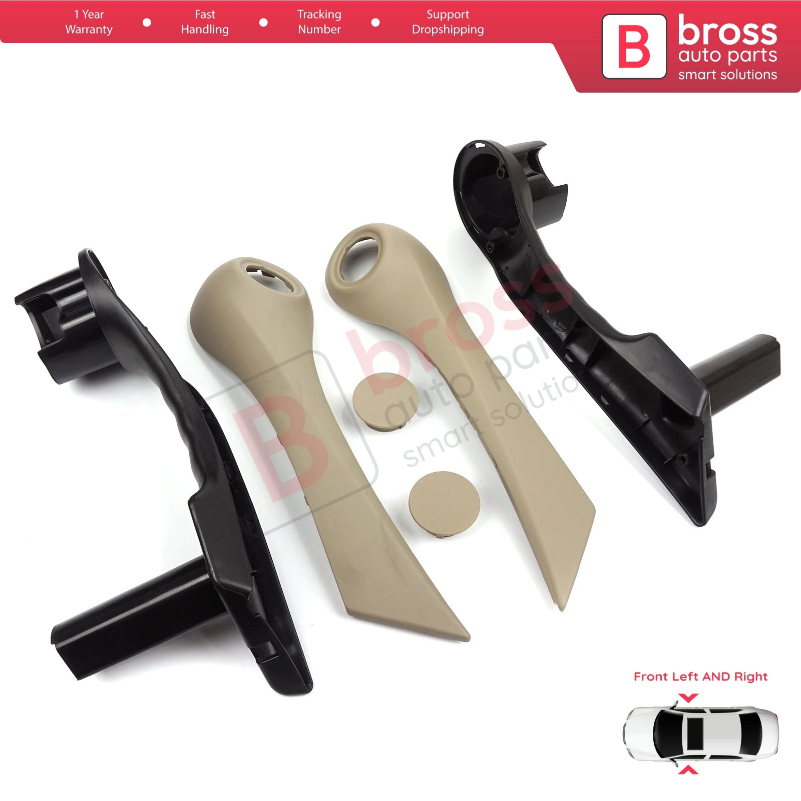 

BDP794-1 Front Inner Door Holding Handle Grip Hold Beige Color Left and Right for Renault Megane MK2 2002-2009 7701475317