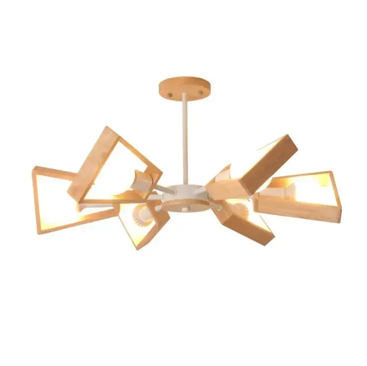 

White Black Modern Chandelier Tree Lighting 3/5/6/8 Lights E27 Windmill LED Nordic Wooden Hanging Light for Living Room Bedroom