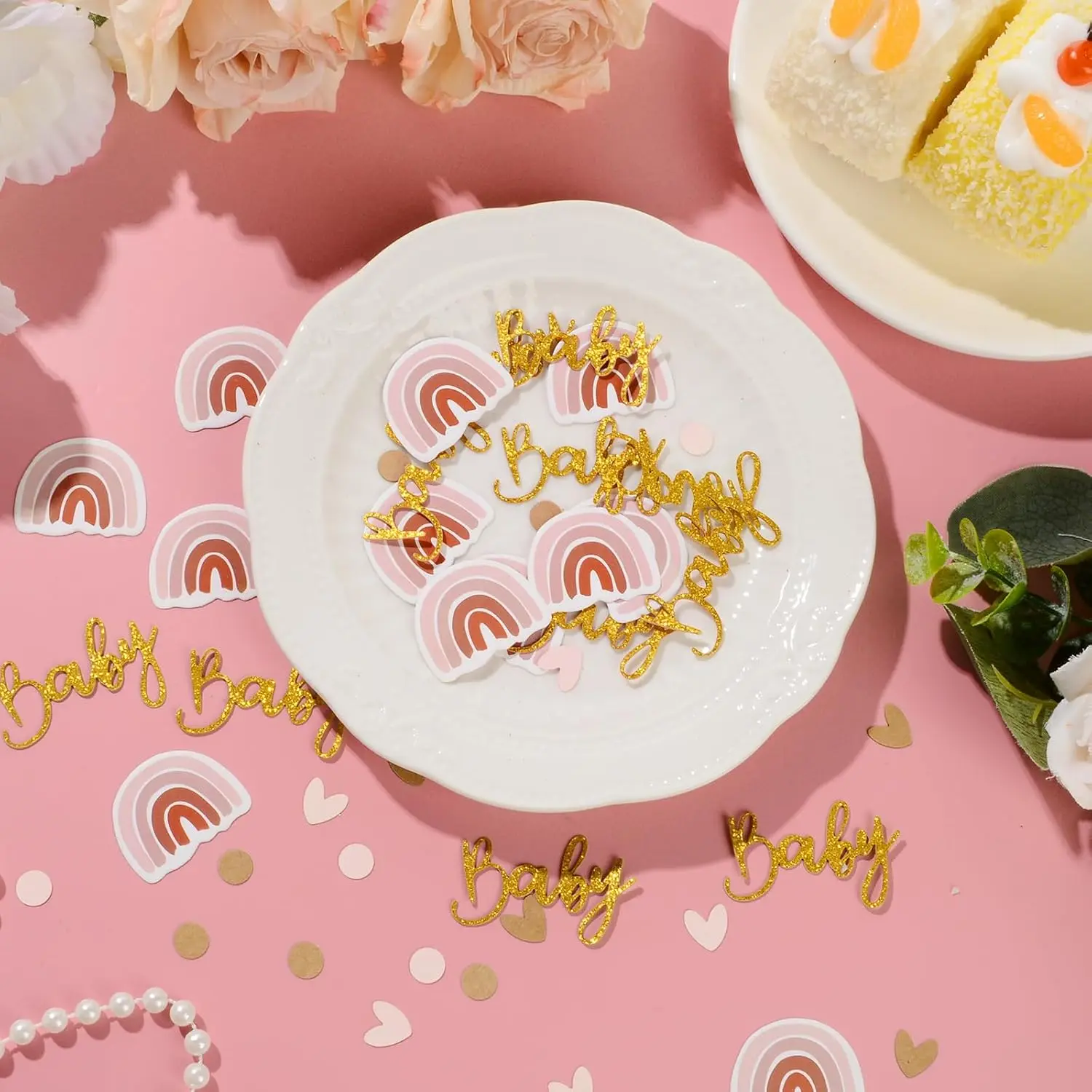 120 Stück Baby-Shower-Konfetti, Konfetti für Geschlechtsenthüllungsfeiern, Regenbogen-Konfetti im Boho-Stil, Geburtstagskonfetti – Detail 6