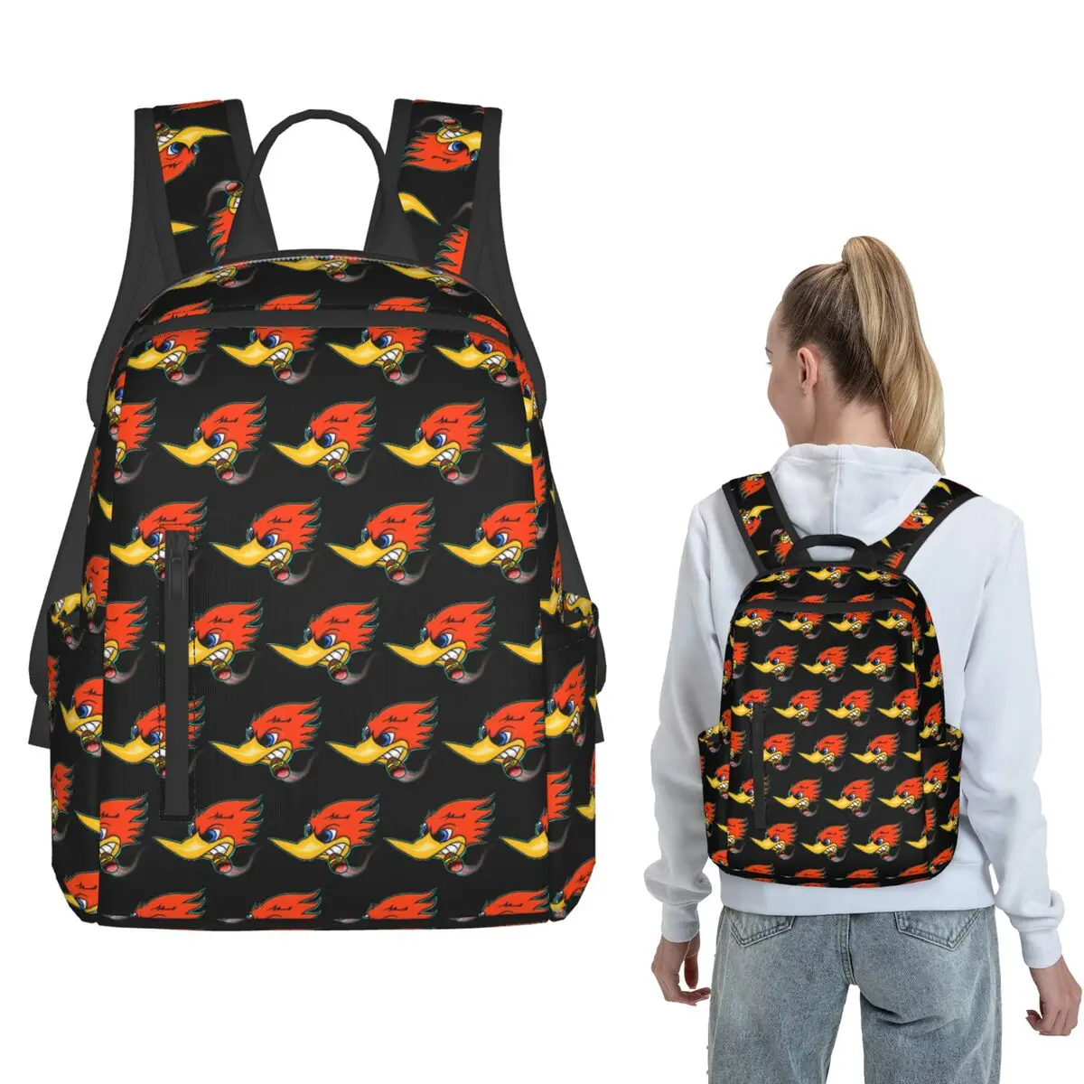 

Angry Woodpecker Smokes Backpack Large Capacity Boys Girls BookBag School Bag Shoulder Bags for Men Women