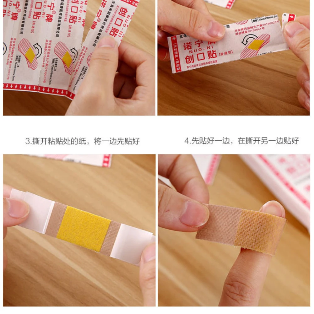 50 ชิ้น/แพ็ค First Aid Woundplast Breathable ผ้าพันแผลกาวทางการแพทย์บาดแผล Band Aid พลาสเตอร์