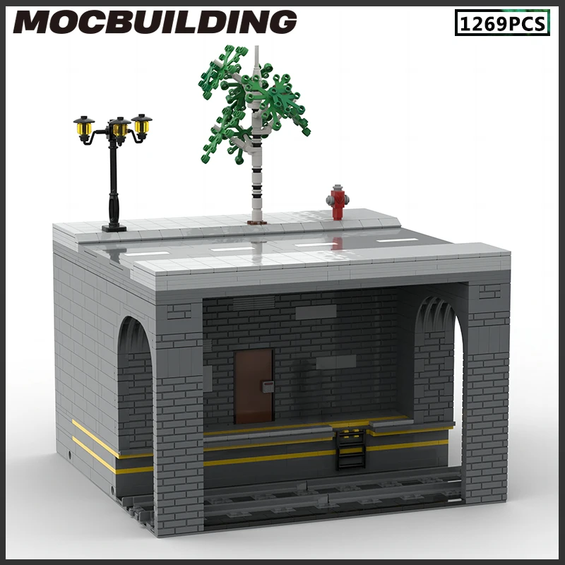 

MOC Building Blocks Subway Maintenance Room Urban Traffic Architectural Model DIY Bricks Creative Assembly Toys Christmas