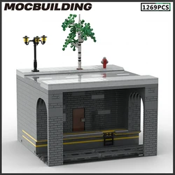 MOC Building Blocks Subway Maintenance Room Urban Traffic Architectural Model DIY Bricks Creative Assembly Toys Christmas