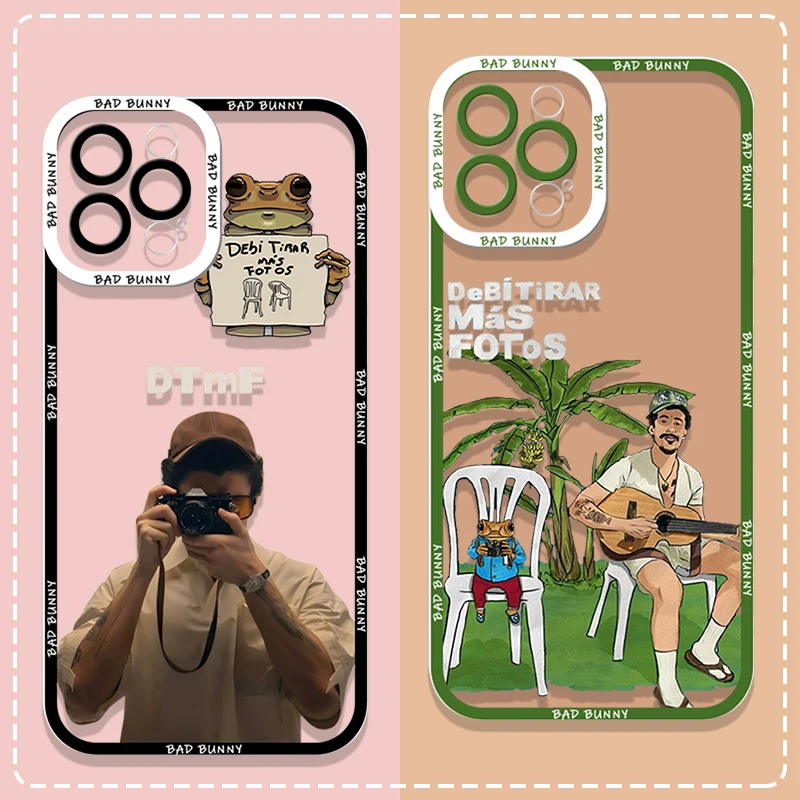 Funda de teléfono transparente para Samsung A56 A55 A54 A52 A51 A53 A71 A14 A31 A25 A13 5G DTMF Debí Tirar Más Fotos Bad Bunny funda suave