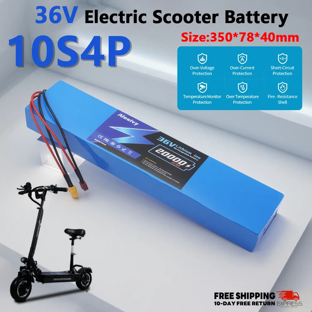 

Aleaivy 36V 20000mAh Electric Scooter Battery Pack 18650 Lithium 10S4P For M365 350W 500W 42V