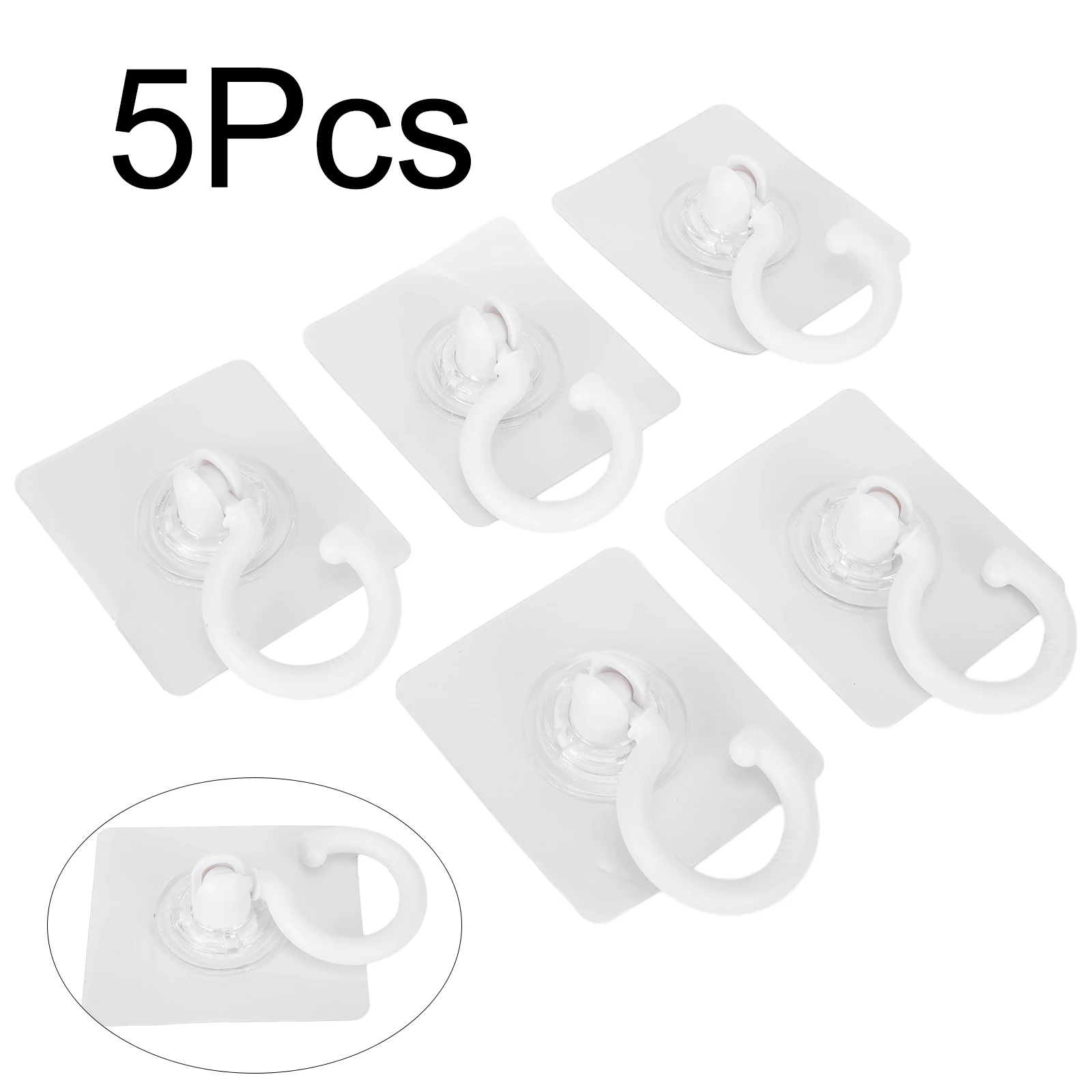 5pcs Rotating Traceless Hook Multifunctional Creative Adhesive No Punching Wall Traceless Sticker 360 Degree Wall Hanging