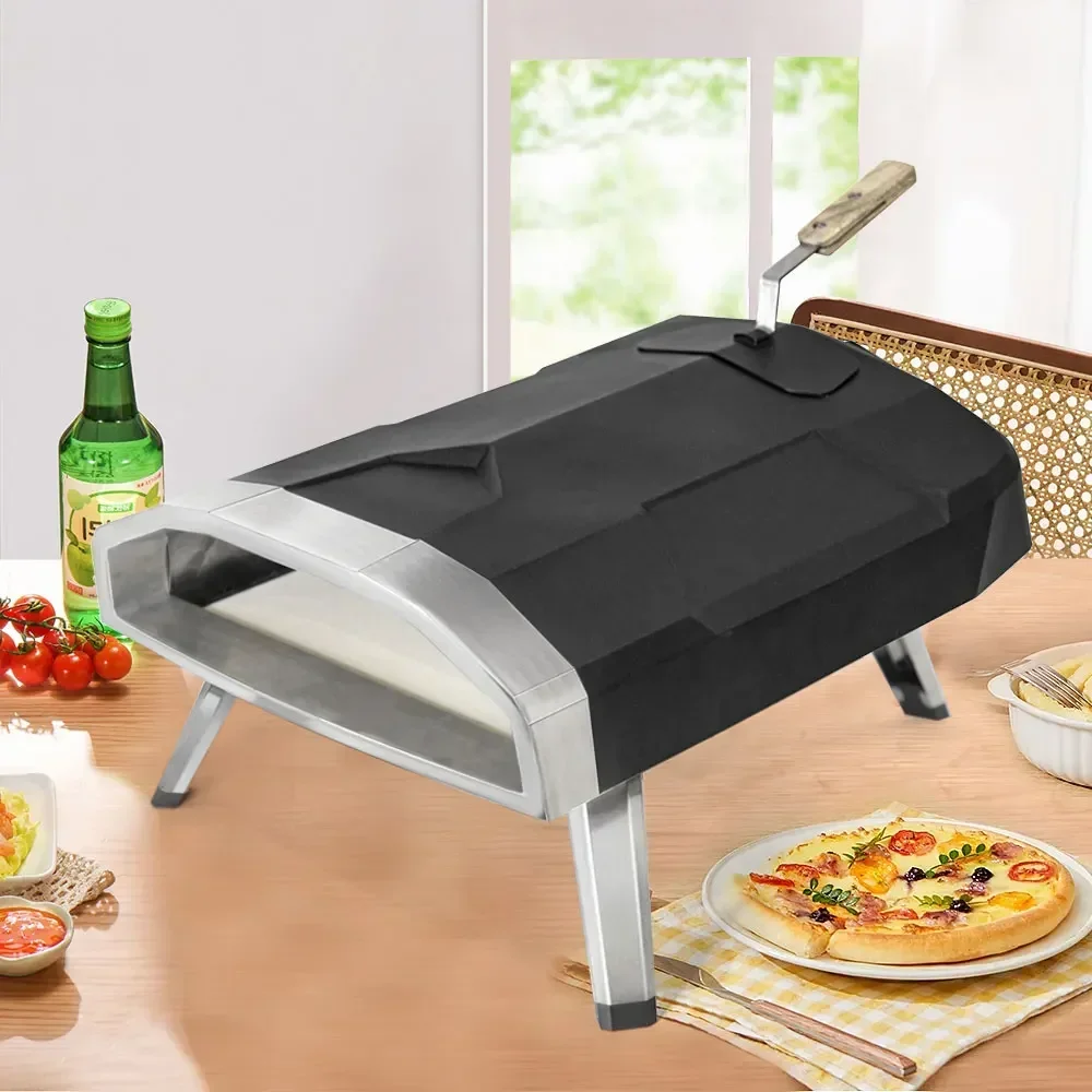 Stainless Steel Pizza Oven Portable Tabletop Wood Pellet Indoor Stone Fire Pizza Oven