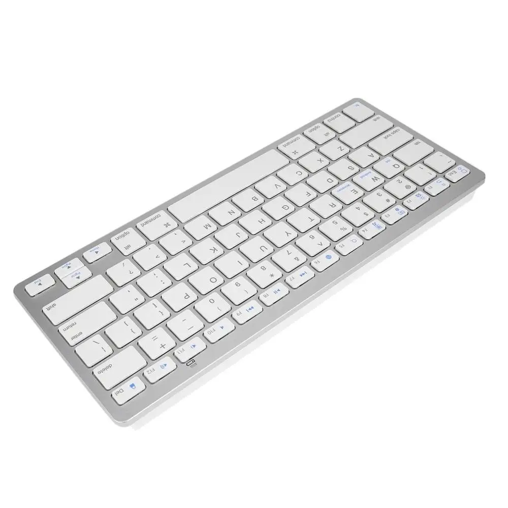 Silver Ultra-slim 78 Keys Wireless Keyboard For Air for ipad Mini for Mac Computer PC Macbook iBook