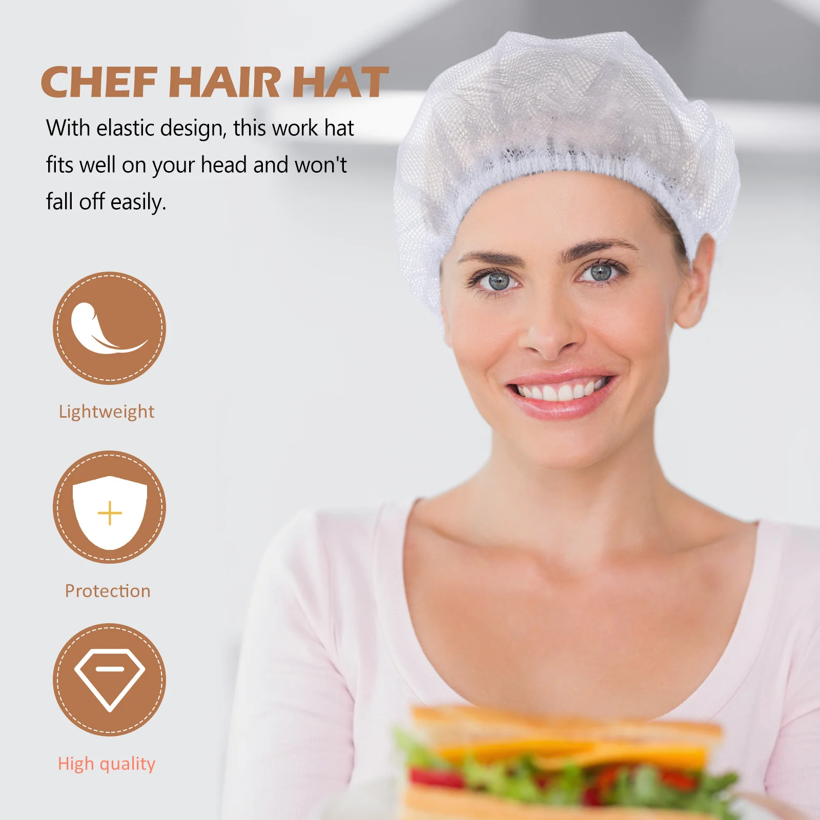 

6 шт. антистатические шапочки для волос шеф-повара, эластичные регулируемые кухонные рабочие шапки, шапочки для приготовления пищи, дышащая сетчатая ткань