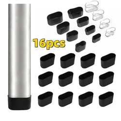 16pcs Silicone Chair Leg Socks Transparent Oval Table Floor Feet Cover Protector Pads Furniture Pipe Hole Plugs Home decoration