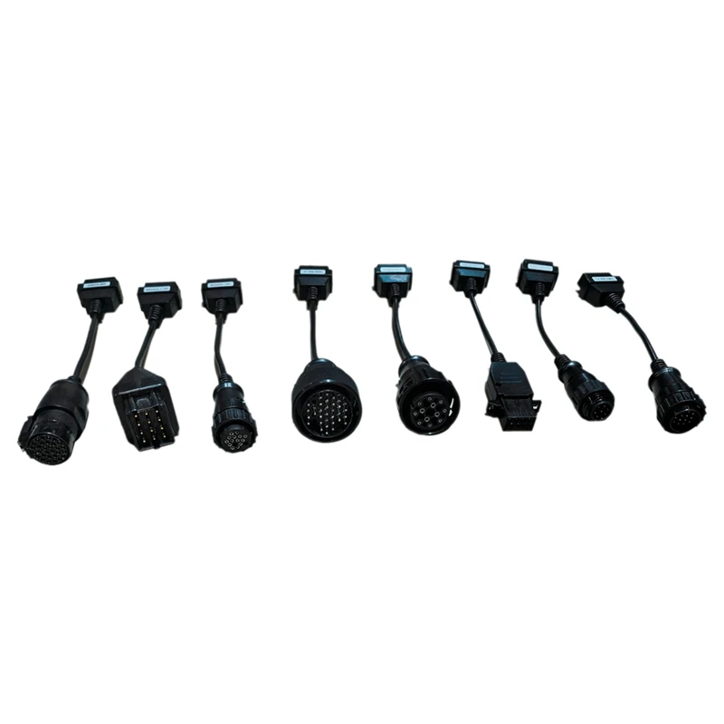 Full Set 8 Pcs Truck Converter Male To Female OBD2 Auto Connector Extension Cable OBD2 Diagnostic Interface Connector