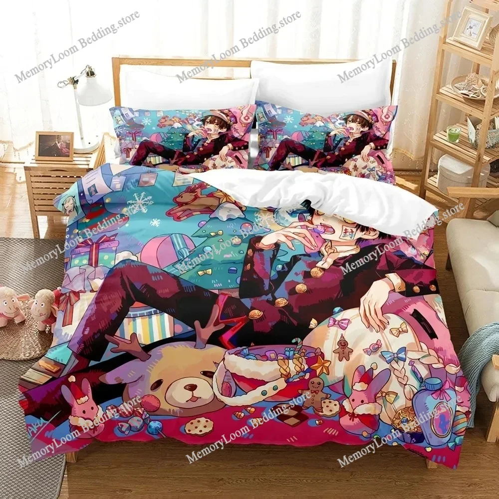 3D Anime Toilet Bound Hanako Kun Bedding Set,Duvet Cover Bed Set Quilt Cover Pillowcase,King Queen Twin Size Boys Girls Adults