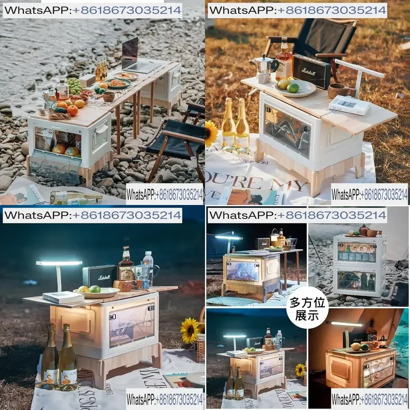 Folding Outdoor Camping Storage Box Table for Picnic Car Trunk Sorting and Organizing