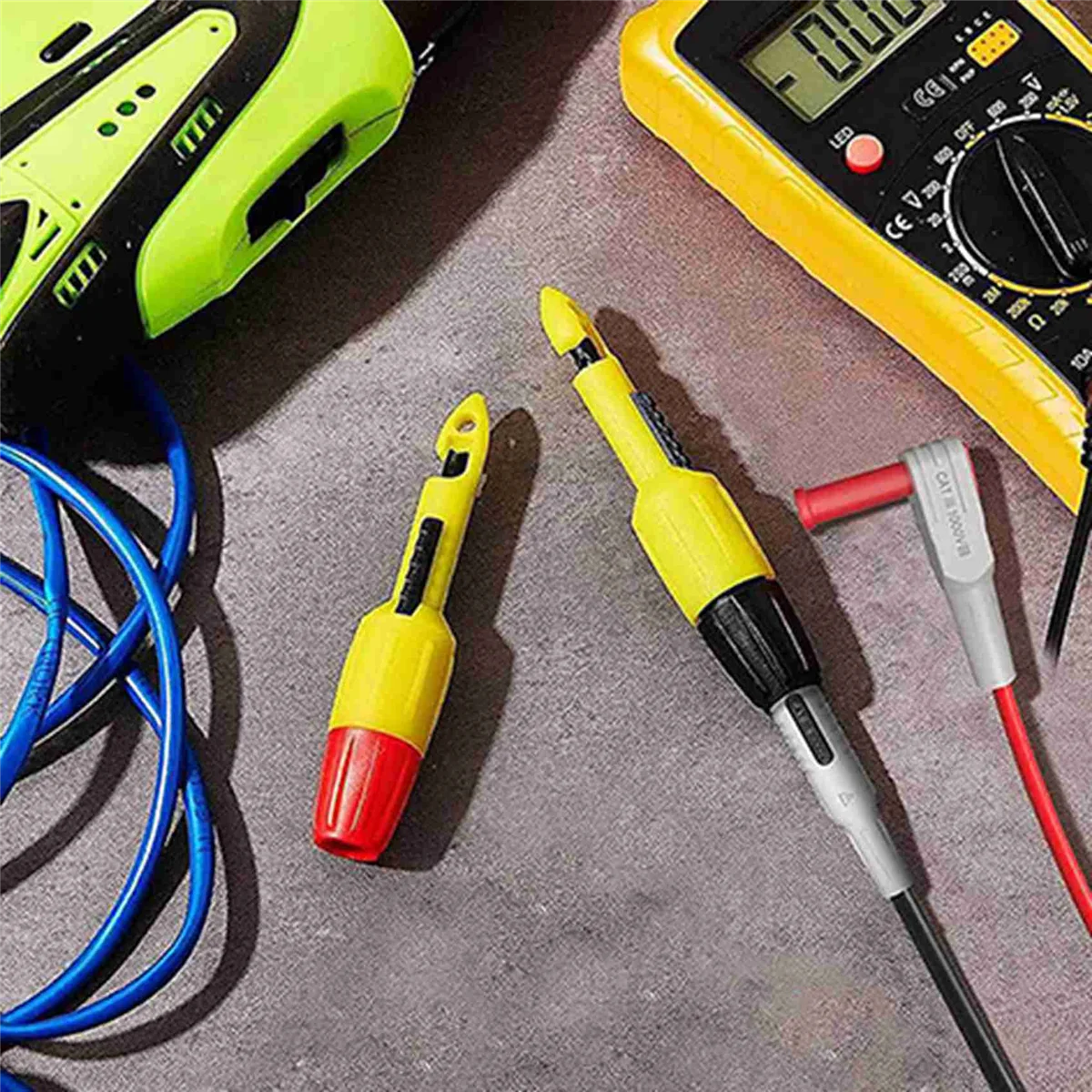 2025 + 12 peças kit de cabos de exame de multímetro com clipes de jacaré, clipe de sondas de perfuração de fio para voltímetro multímetro