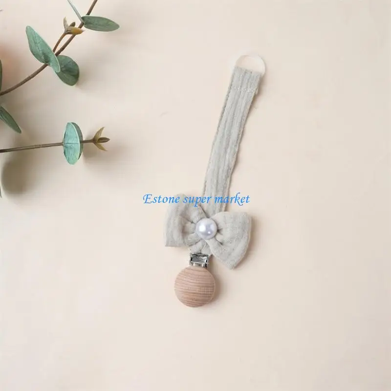 090B Lovely Bowknot Pacifier Clip Chain for Baby Soft and Safe Infant Teether Holder Rope Prevent Loss and Contamination