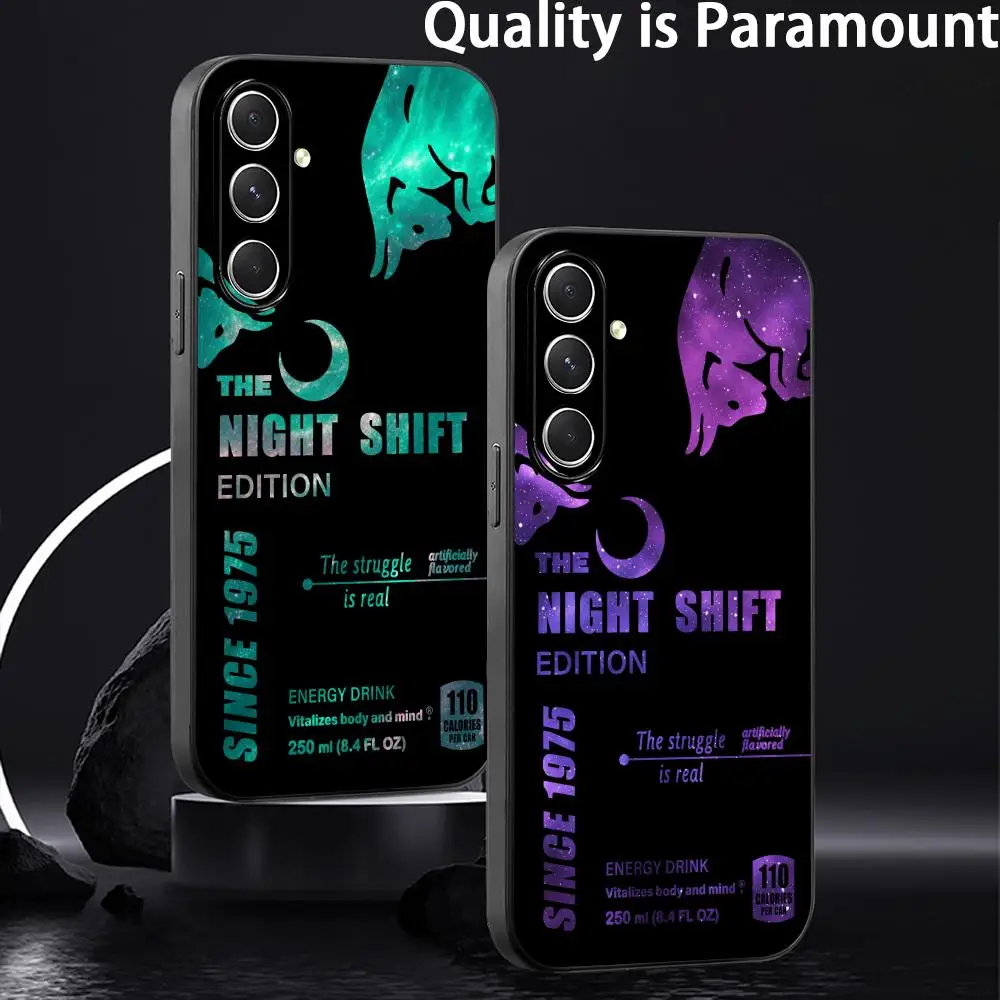 Funda para teléfono Star Bull Energy Drink night shift para Samsung Galaxy S26 S25 S24 S23 S22 S21 Plus Ultra Note20, color negro suave
