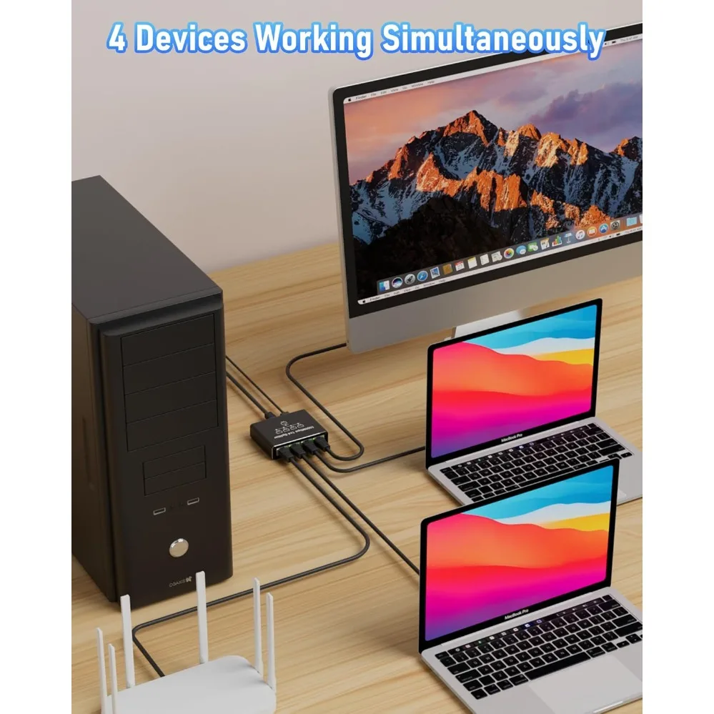 Splitter RJ45 da 1 a 4/3/2 Splitter connettore di rete ad alta velocità 1000Mbps 4 dispositivi Rete contemporaneamente per cavo Cat6/7/8