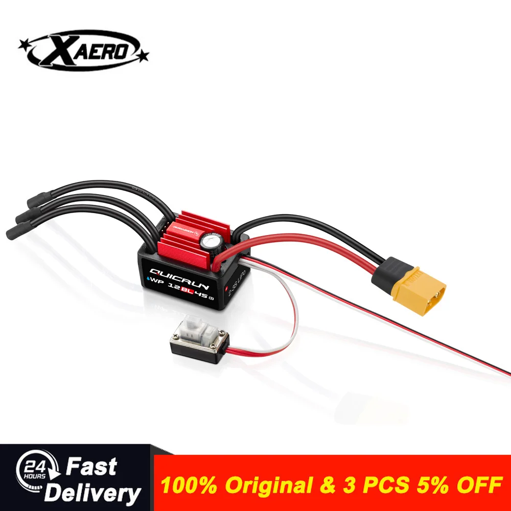

Hobbywing QUICRUN WP-12BL45 G2 ESC, Waterproof Sensorless Brushless for RC Car