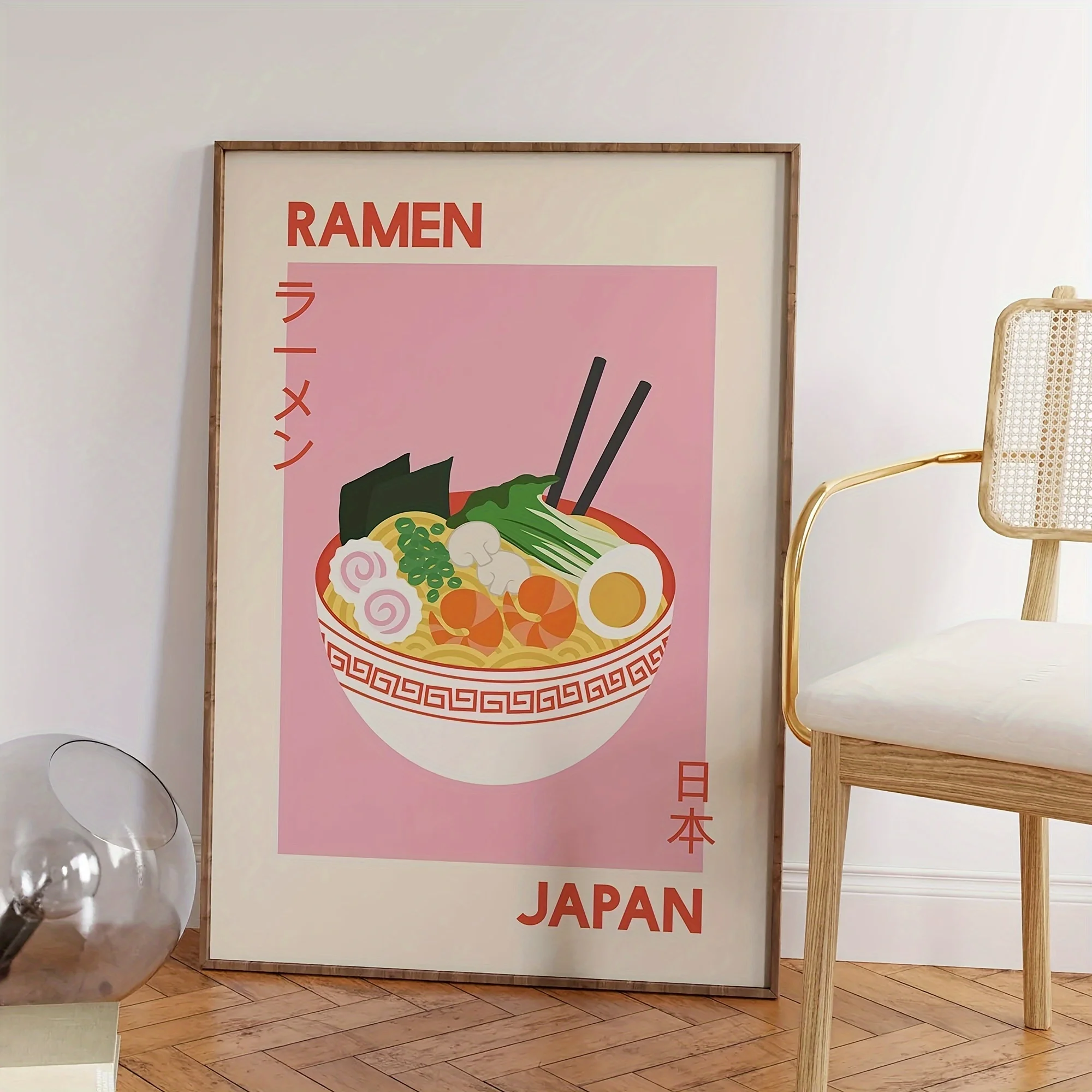اليابانية رامين الفن قماش يطبع الكرتون رامين الغذاء موضوع الفن المطبخ الملصقات للمنزل الحديث مكتب غرفة المعيشة ديكور المنزل