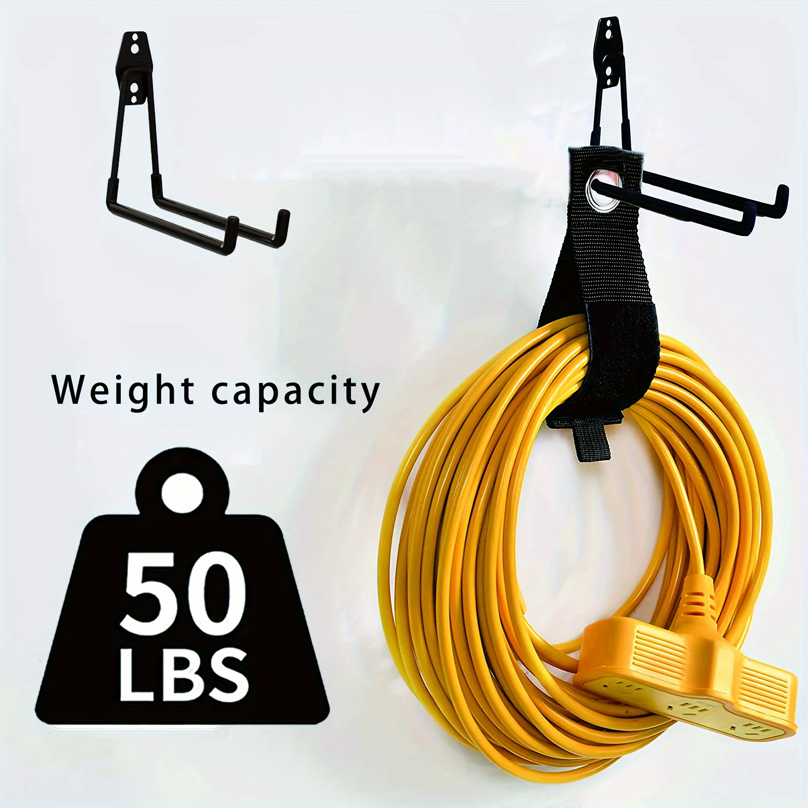 

4 Pack Heavy-Duty Garage - Multi-Purpose Wall Mount Solution for Organizing Power Tools, Ladders, Bikes, Ropes, and More - Dur