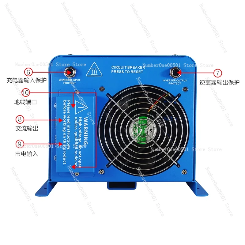 5000 واط موجة جيبية نقية عاكس الطاقة شاحن ل RV 48 فولت تيار مستمر إلى 220 فولت التيار المتناوب الثقيلة محول التردد المنخفض مع شحن مزدوج