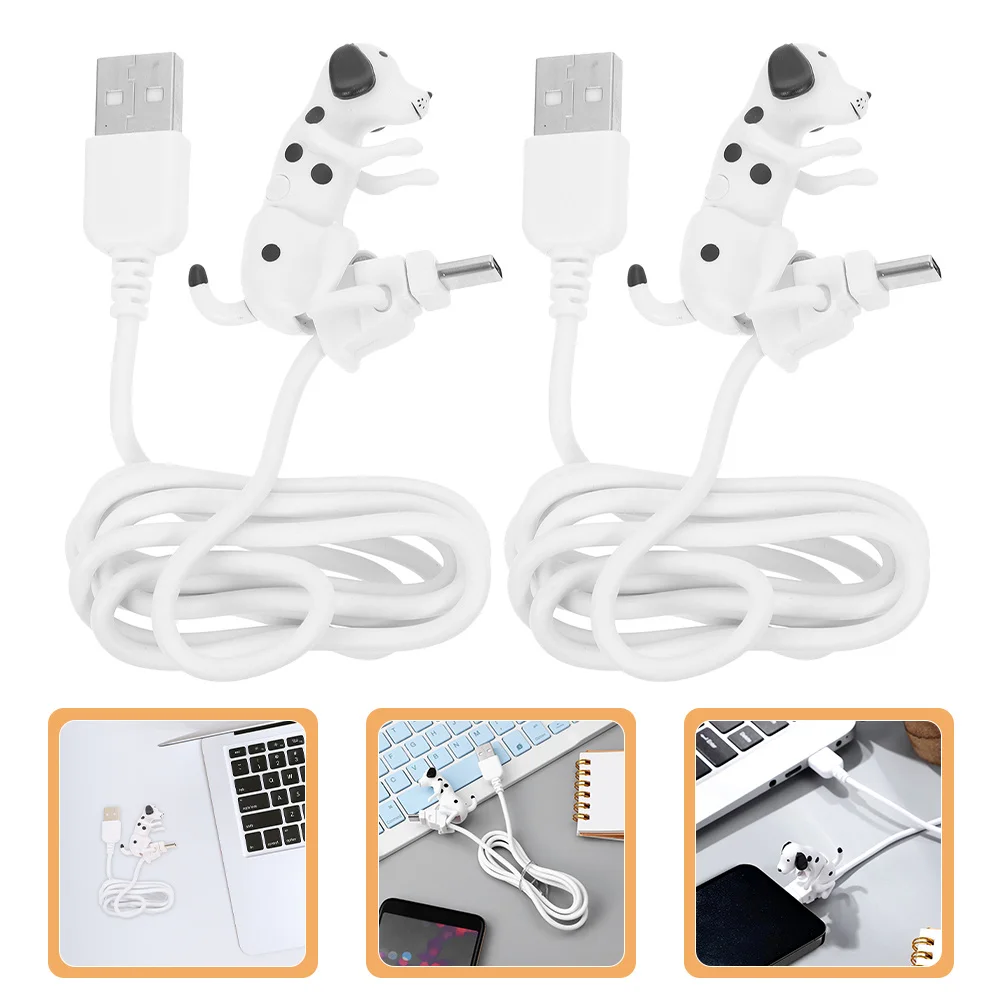

2Pcs Funny Dog USB Data Transmission Cables Puppy Charging Type- Chargers Office Home Funny Phone Chargers